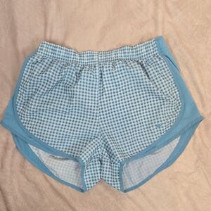 Nike Light Blue Gingham Dri-FIT Runners Shorts